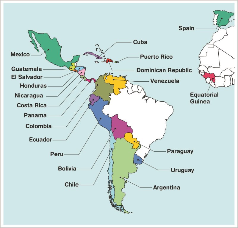 کشورهای اسپانیایی زبان در قاره آمریکا