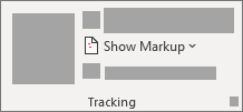 1. در تب Review به قسمت Tracking رفته و گزینه Show Markup را انتخاب کنید.